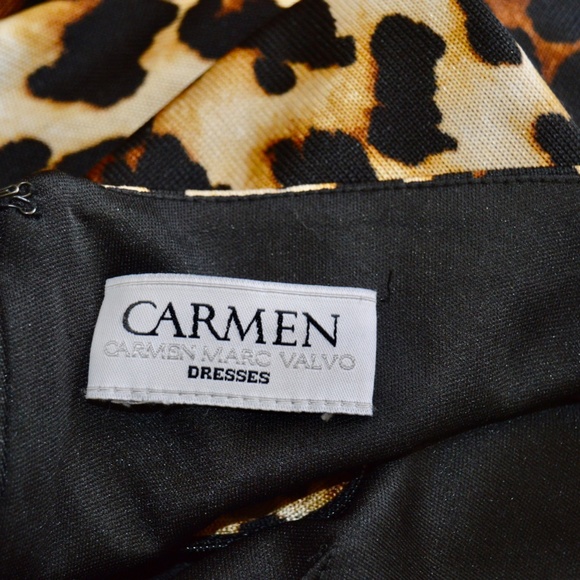Leopard Print Mini Night Out Dress by Carmen Marc Valvo.Made in US - Picture 13 of 13